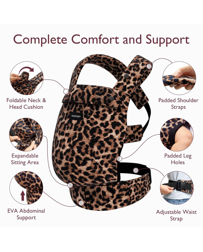 MOMCOZY ERGONOMINĖ KŪDIKIŲ NEŠIOKLĖ, LEOPARD - Image 4
