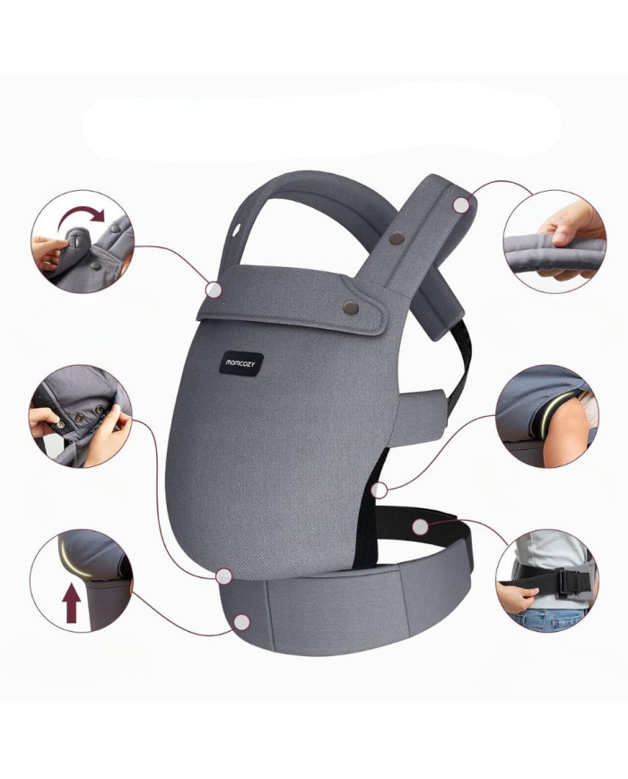 MOMCOZY ERGONOMINĖ KŪDIKIŲ NEŠIOKLĖ, PILKA - Image 3