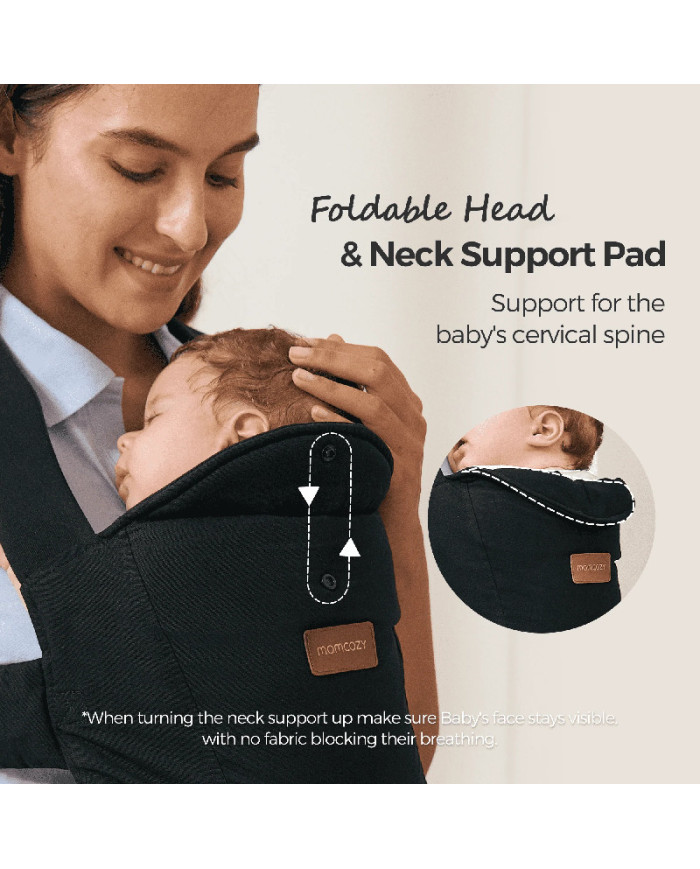 MOMCOZY ERGONOMINĖ KŪDIKIŲ NEŠIOKLĖ WEESNUG, COTTON BLACK - Image 6