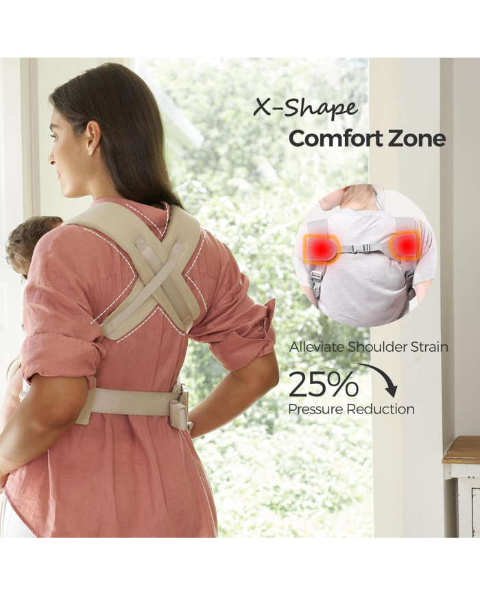 MOMCOZY ERGONOMINĖ KŪDIKIŲ NEŠIOKLĖ WEESNUG, COTTON KHAKI - Image 4