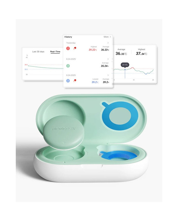 MOMCOZY IŠMANUSIS KŪDIKIŲ TERMOMETRAS – MEDICININIS TIKSLUMAS IR NUOLATINĖ TEMPERATŪROS KONTROLĖ PROGRAMĖLĖJE - Image 3