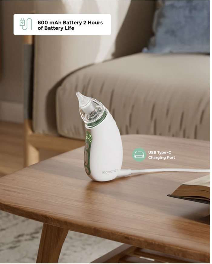 MOMCOZY KŪDIKIŲ NOSIES ASPIRATORIUS SU ILGAI LAIKANČIA BATERIJA - Image 9