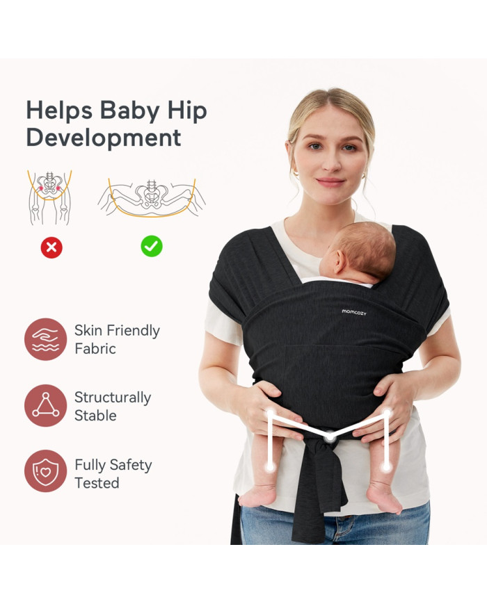 MOMCOZY KŪDIKIŲ VAIKJUOSTĖ-NEŠIOKLĖ, JUODA - Image 3