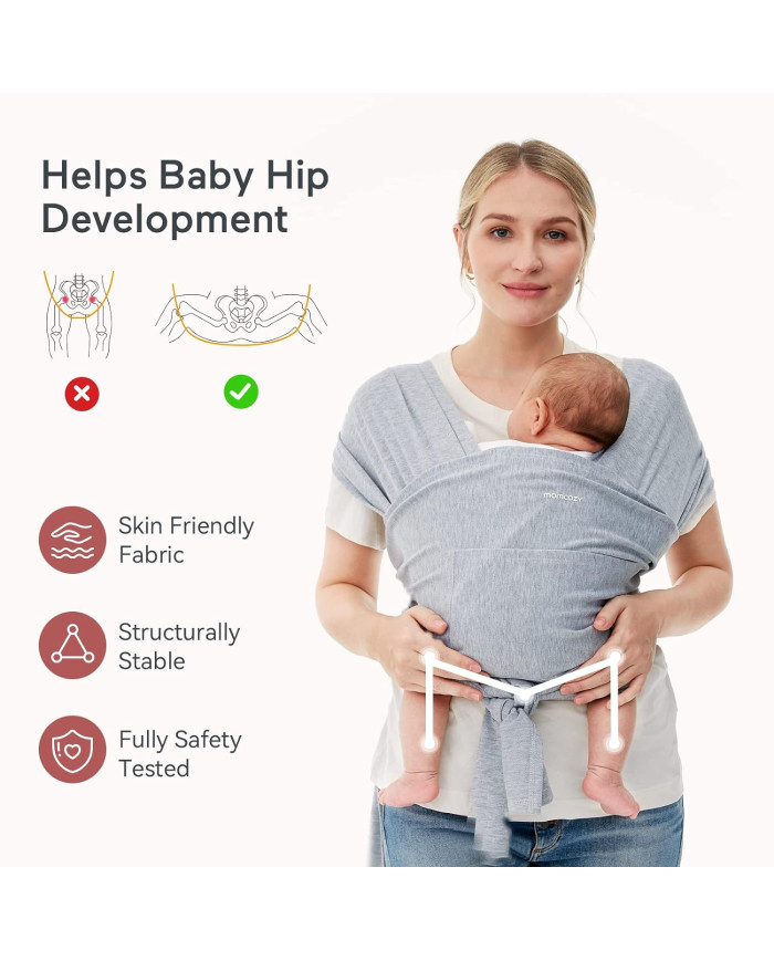 MOMCOZY KŪDIKIŲ VAIKJUOSTĖ-NEŠIOKLĖ, PILKA - Image 2