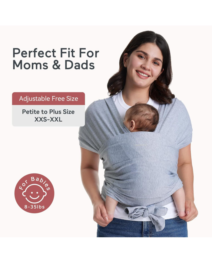 MOMCOZY KŪDIKIŲ VAIKJUOSTĖ-NEŠIOKLĖ, PILKA - Image 4