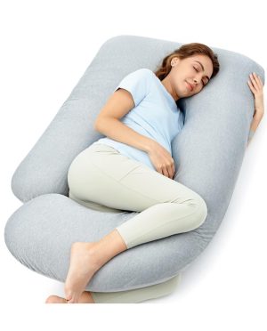 MOMCOZY MULTIFUNKCINĖ NĖŠČIOSIOS PAGALVĖ SU VĖSINANČIU AUDINIU, U FORMOS