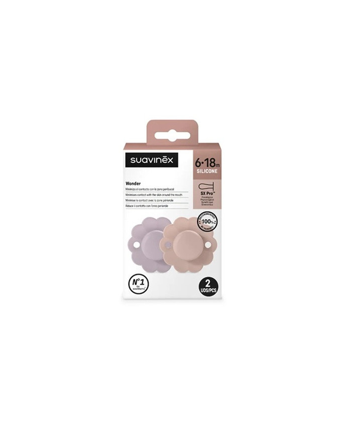 SUAVINEX FIZIOLOGINIS ČIULPTUKAS SX PRO WONDER, 6-18 MĖN., MIST LAVENDER/PALE MAUVE, 2 VNT. - Image 3