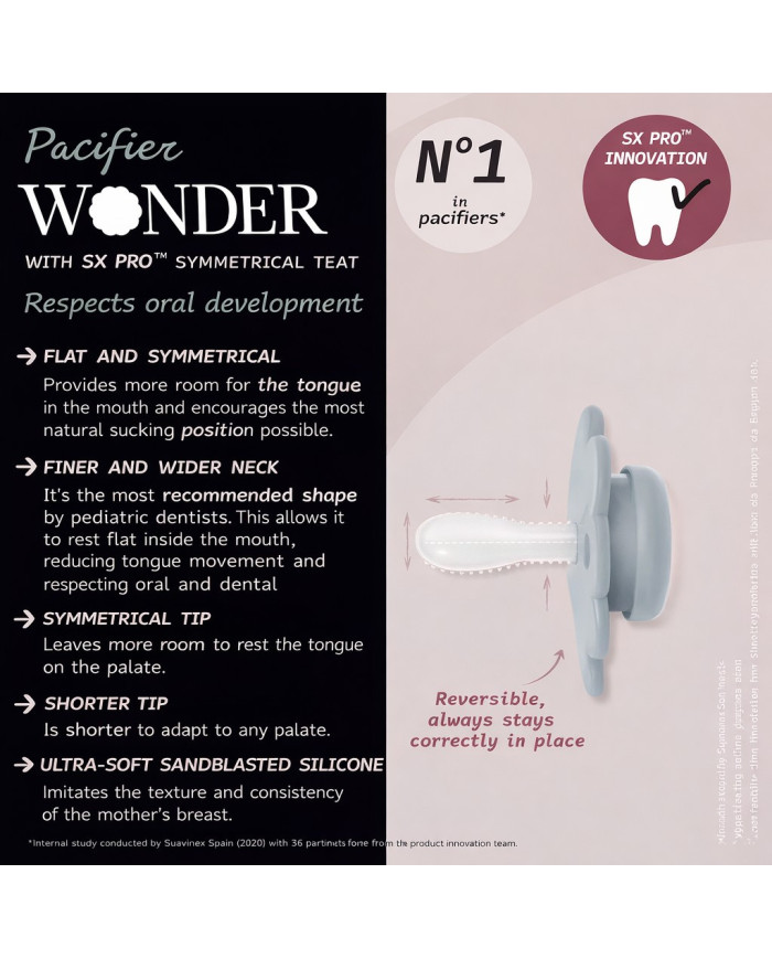 SUAVINEX FIZIOLOGINIS ČIULPTUKAS SX PRO WONDER, 6-18 MĖN., MIST LAVENDER/PALE MAUVE, 2 VNT. - Image 5