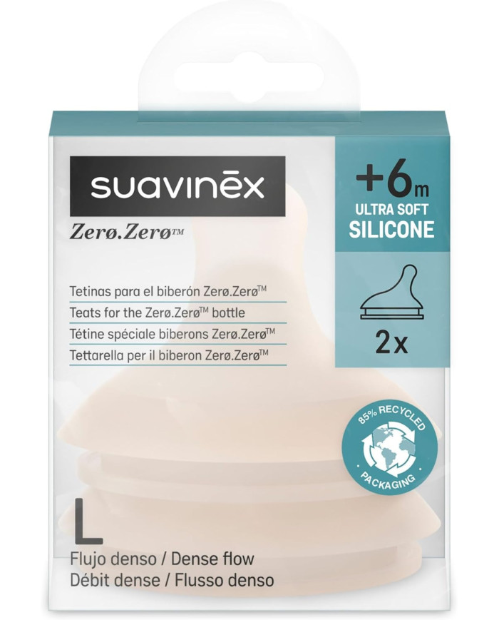 SUAVINEX GREITOS SROVĖS ŽINDUKAI ZERO ZERO ANTI-COLIC BUTELIUKAMS, NUO +6 MĖN., 2 VNT., LIGHT - Image 2
