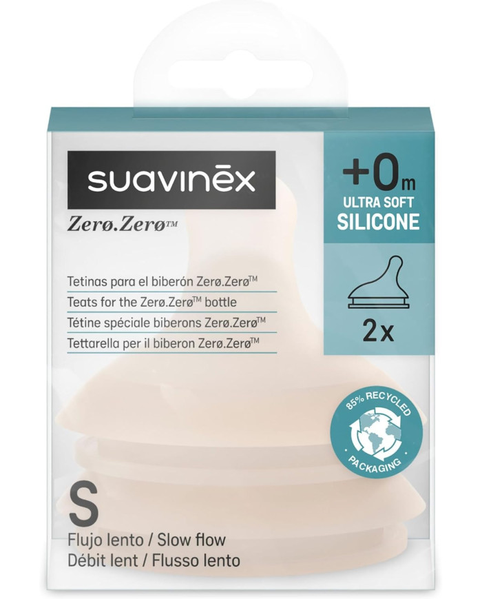 SUAVINEX LĖTOS SROVĖS ŽINDUKAI ZERO ZERO ANTI-COLIC BUTELIUKAMS, NUO +0 MĖN., 2 VNT., LIGHT - Image 2