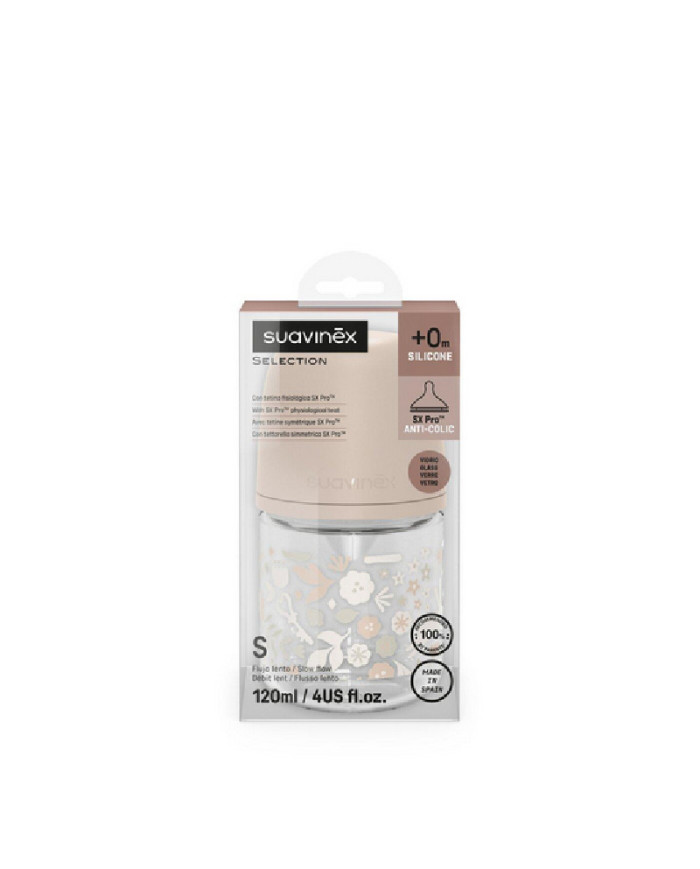 SUAVINEX STIKLINIS ANTI-COLIC BUTELIUKAS SX PRO SU LĖTOS SROVĖS FIZIOLOGINIU ŽINDUKU, 120 ML, NUO 0 MĖN., WONDERLAND PINK - Image 2