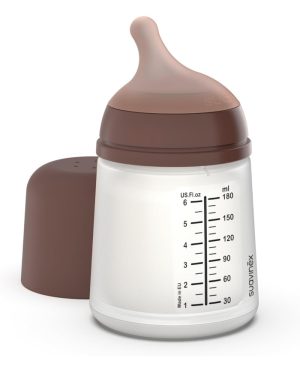 SUAVINEX ZERO ZERO ANTI-COLIC BUTELIUKAS SU LĖTOS SROVĖS ŽINDUKU, 180ML, NUO +0 MĖN., DEEP