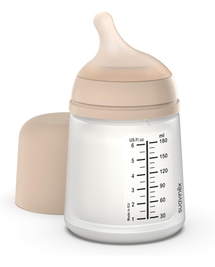 SUAVINEX ZERO ZERO ANTI-COLIC BUTELIUKAS SU LĖTOS SROVĖS ŽINDUKU, 180ML, NUO +0 MĖN., LIGHT
