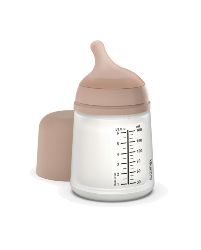 SUAVINEX ZERO ZERO ANTI-COLIC BUTELIUKAS SU LĖTOS SROVĖS ŽINDUKU, 180ML, NUO +0 MĖN., MEDIUM