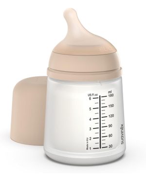 SUAVINEX ZERO ZERO ANTI-COLIC BUTELIUKAS SU REGULIUOJAMOS SROVĖS ŽINDUKU, 180 ML, NUO +0 MĖN., LIGHT