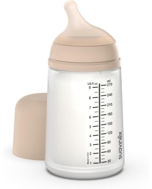 SUAVINEX ZERO ZERO ANTI-COLIC BUTELIUKAS SU VIDUTINĖS SROVĖS ŽINDUKU, 270 ML, NUO +3 MĖN., LIGHT