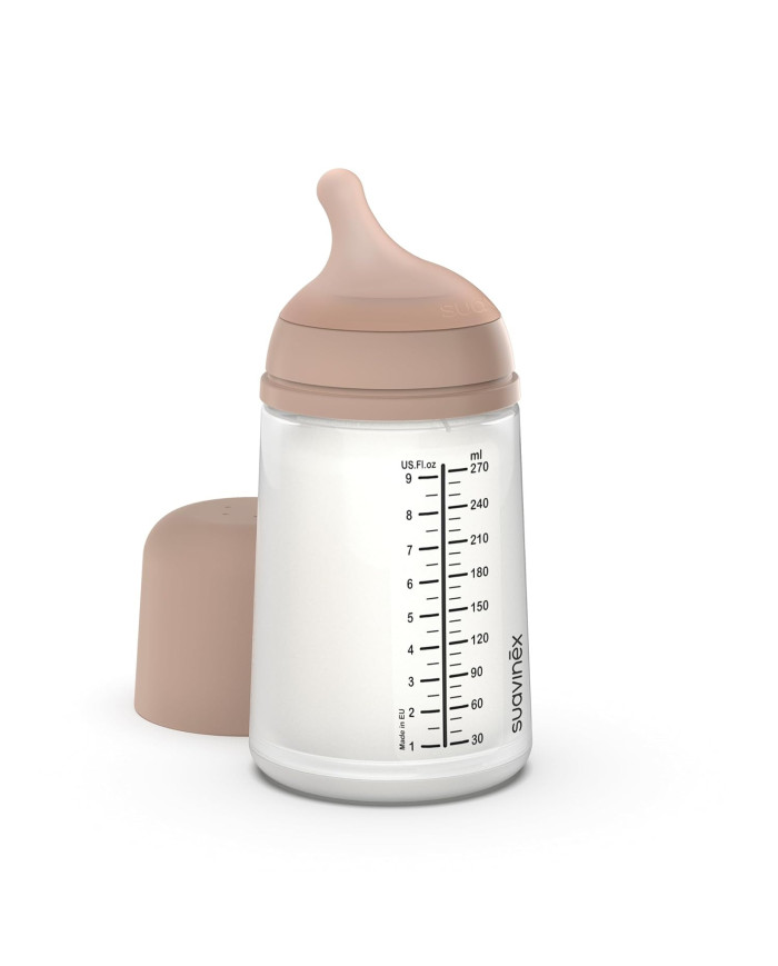 SUAVINEX ZERO ZERO ANTI-COLIC BUTELIUKAS SU VIDUTINĖS SROVĖS ŽINDUKU, 270 ML, NUO +3 MĖN., MEDIUM