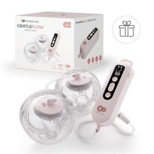 KINDERKRAFT dvigubas nešiojamas elektrinis pientraukis GENTLEFLOW, pink, KEGEFL00PNK0000