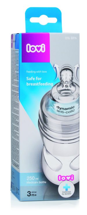 LOVI buteliukas plačiu kakliuku PP Super vent 250ml 21/562
