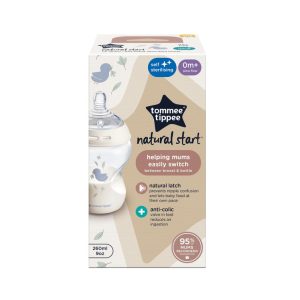 TOMMEE TIPPEE Natural Start dekoruotas buteliukas, su sterilizavimo funkcija 260 ml, 0 mėn+, 42250206