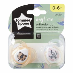 TOMMEE TIPPEE silikoniniai čiulptukai ANYTIME, 2 vnt., 0-6 mėn., 433649