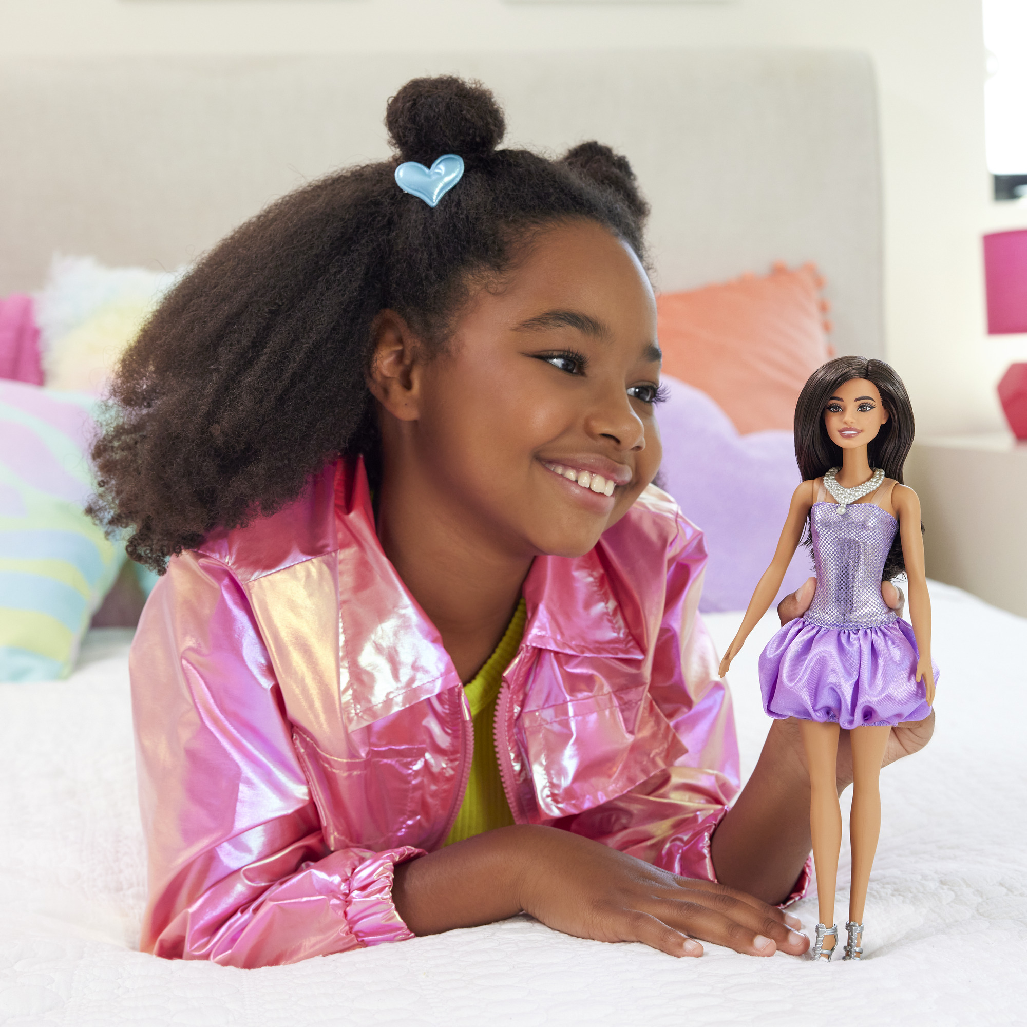 BARBIE madistė pūsta violetine suknele (HYT92) - Image 2