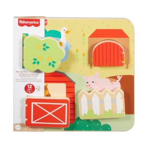FISHER-PRICE edukacinė medinė lenta – Ūkio gyvūnai (JCY33)