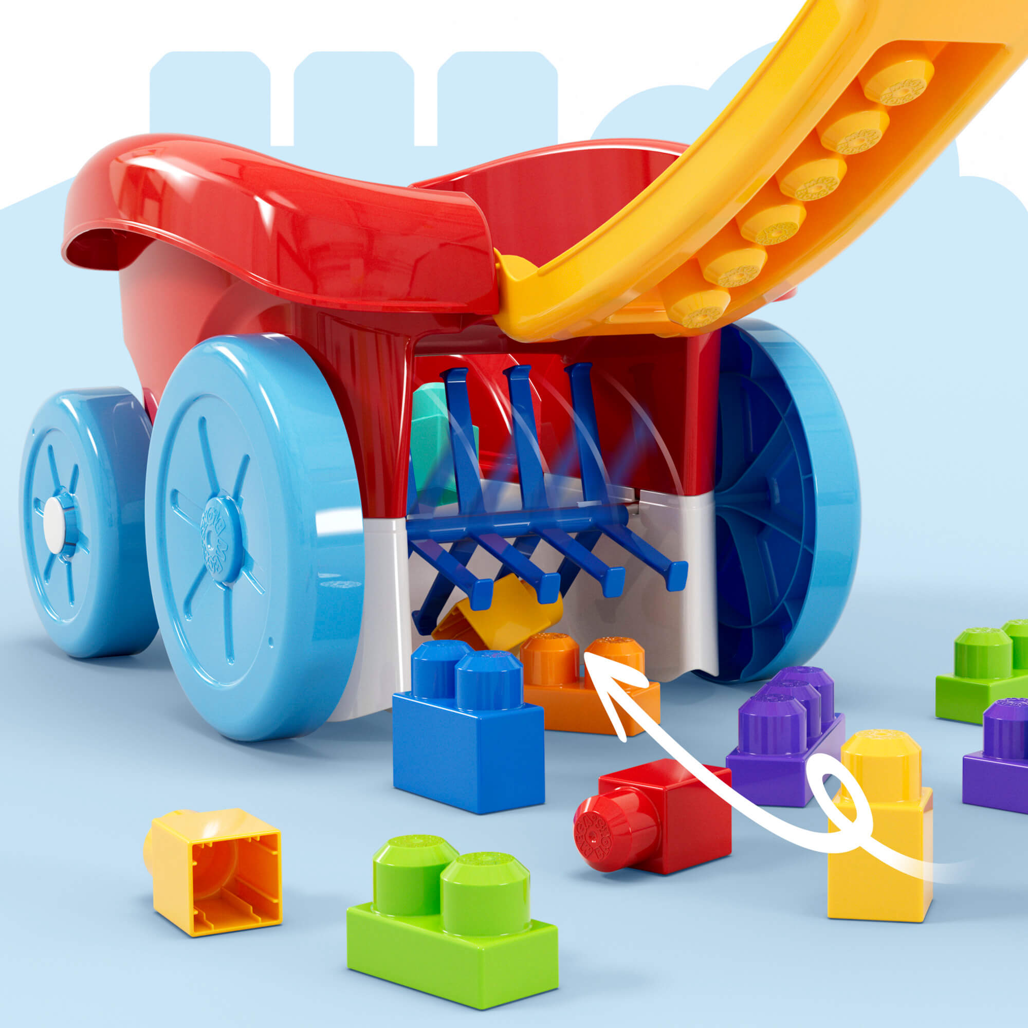 MEGA BLOKS kaladėlių rinkimo vežimėlis (JFR30) - Image 5