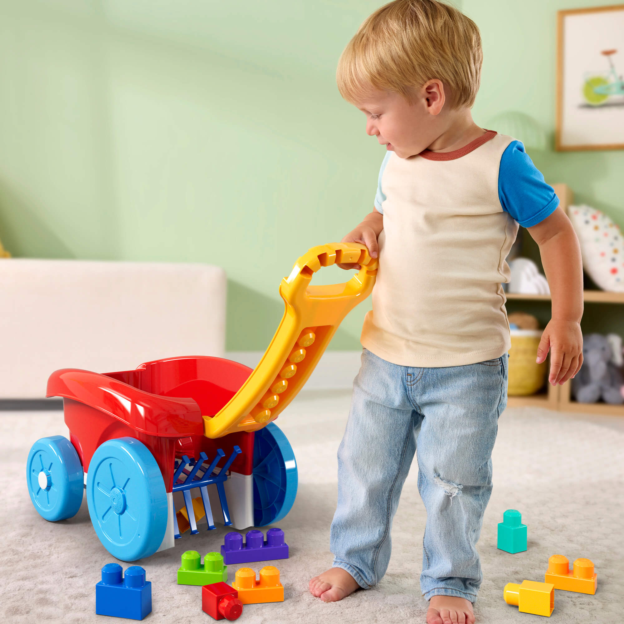 MEGA BLOKS kaladėlių rinkimo vežimėlis (JFR30) - Image 6