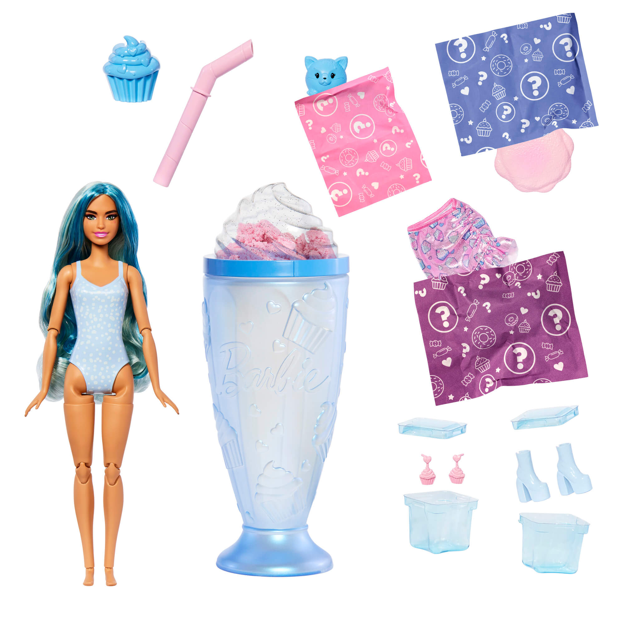 BARBIE POP REVEAL rinkinys – Blue Hair, Sweet Tears serija (JFY61) - Image 2