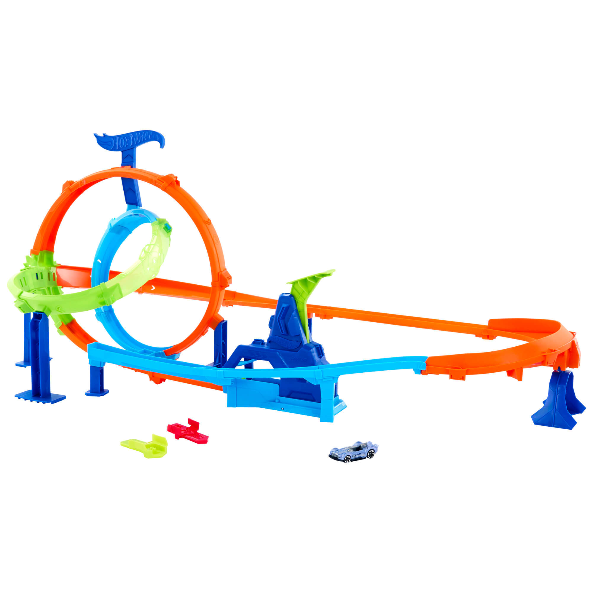HOT WHEELS STUNT TRACKS rinkinys – Dvigubos kilpos iššūkis (JHK73) - Image 2