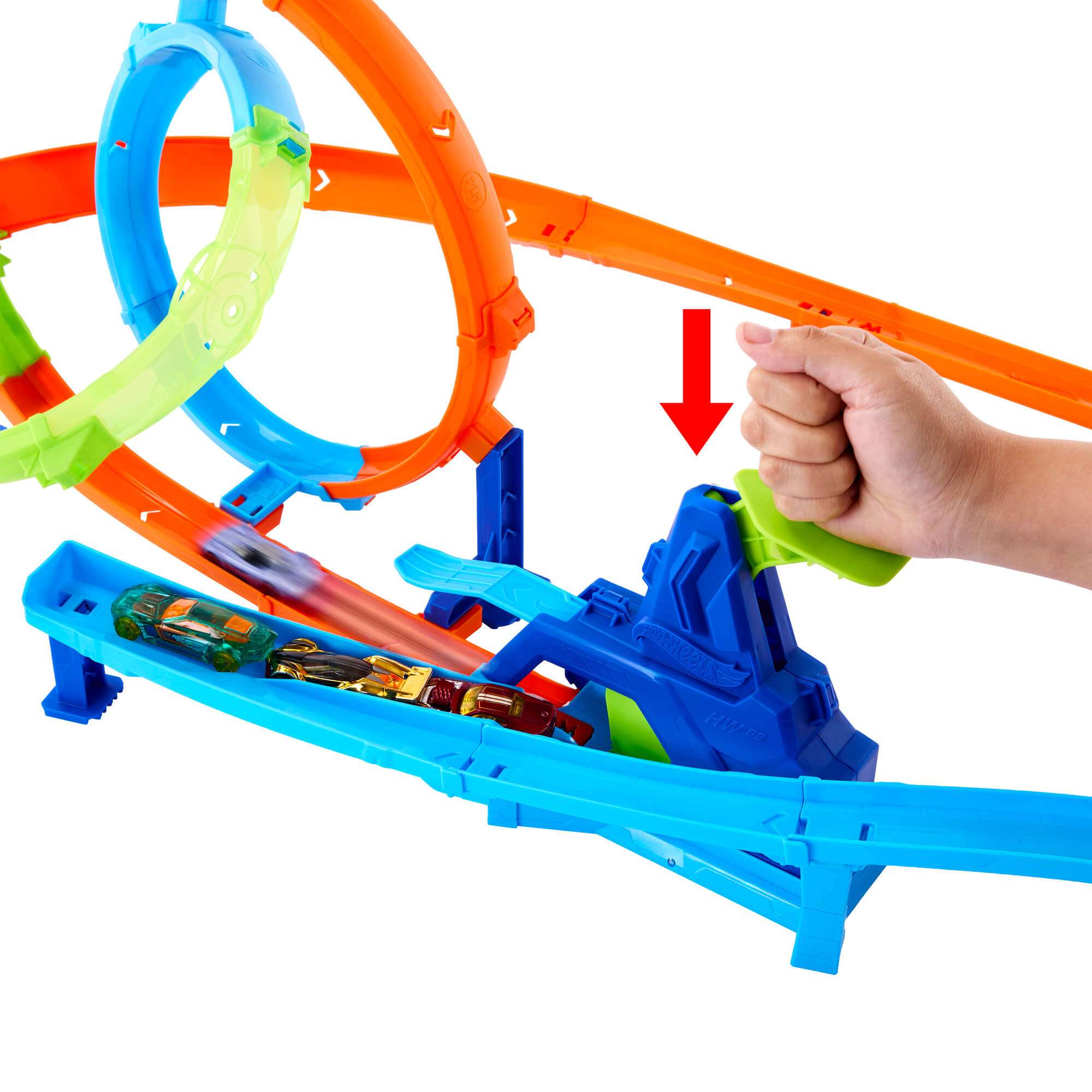HOT WHEELS STUNT TRACKS rinkinys – Dvigubos kilpos iššūkis (JHK73) - Image 3