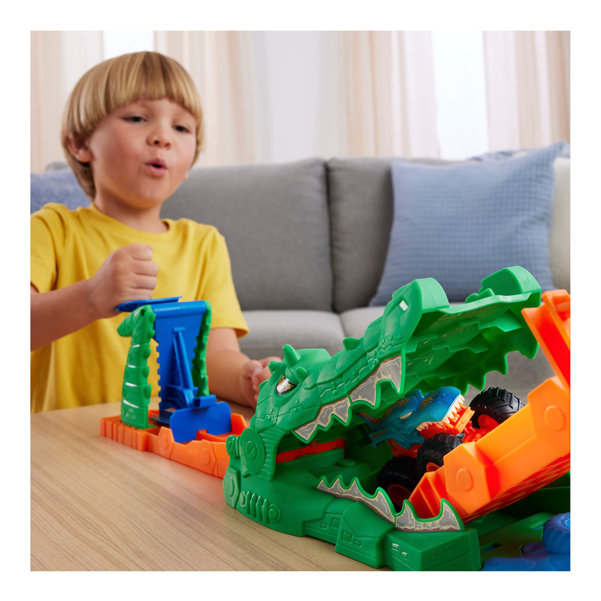 HOT WHEELS MONSTER TRUCKS rinkinys – Krokodilo iššūkis (JJN45) - Image 4