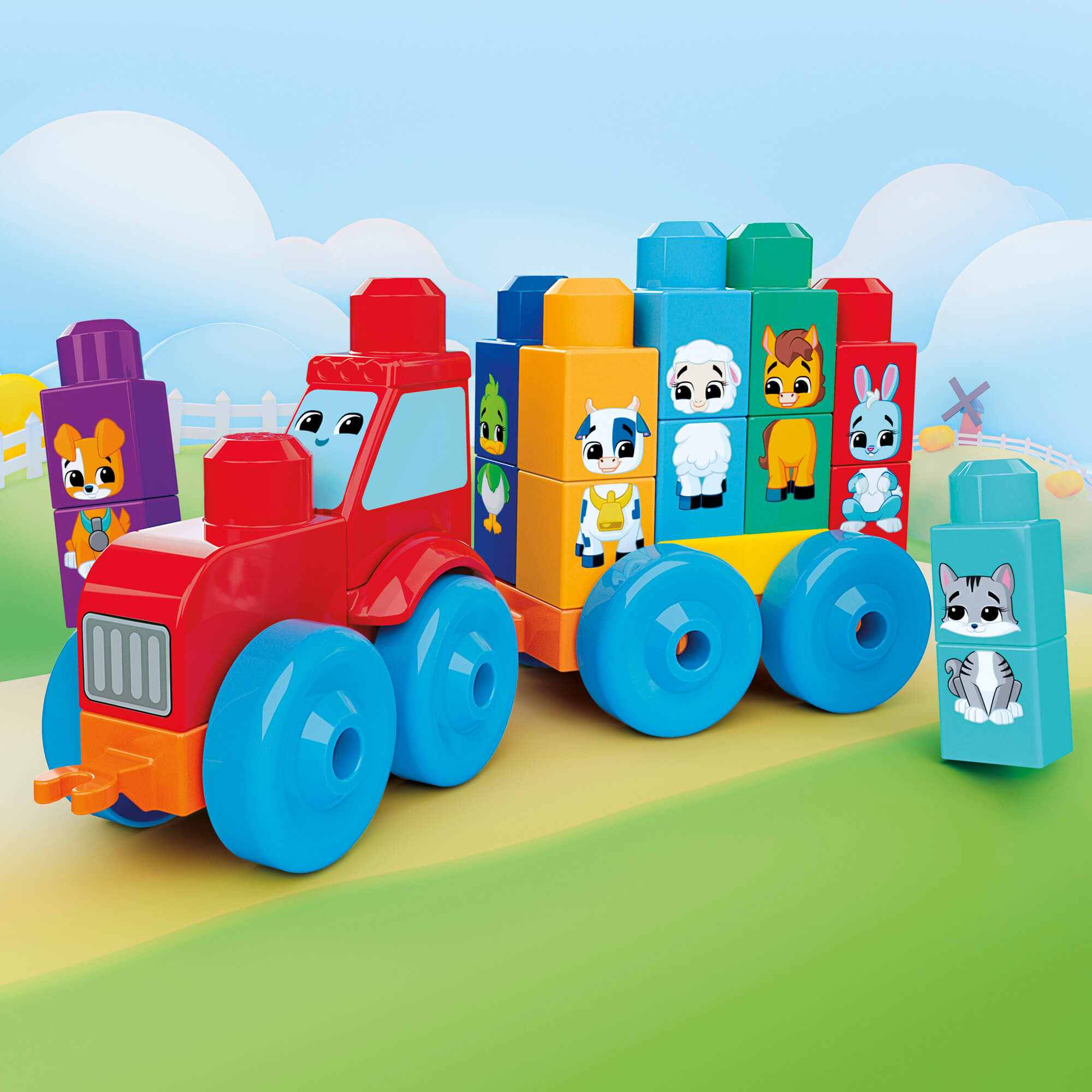 MEGA BLOKS konstruktorius – traktorius su gyvūnėliais (JKG33) - Image 4