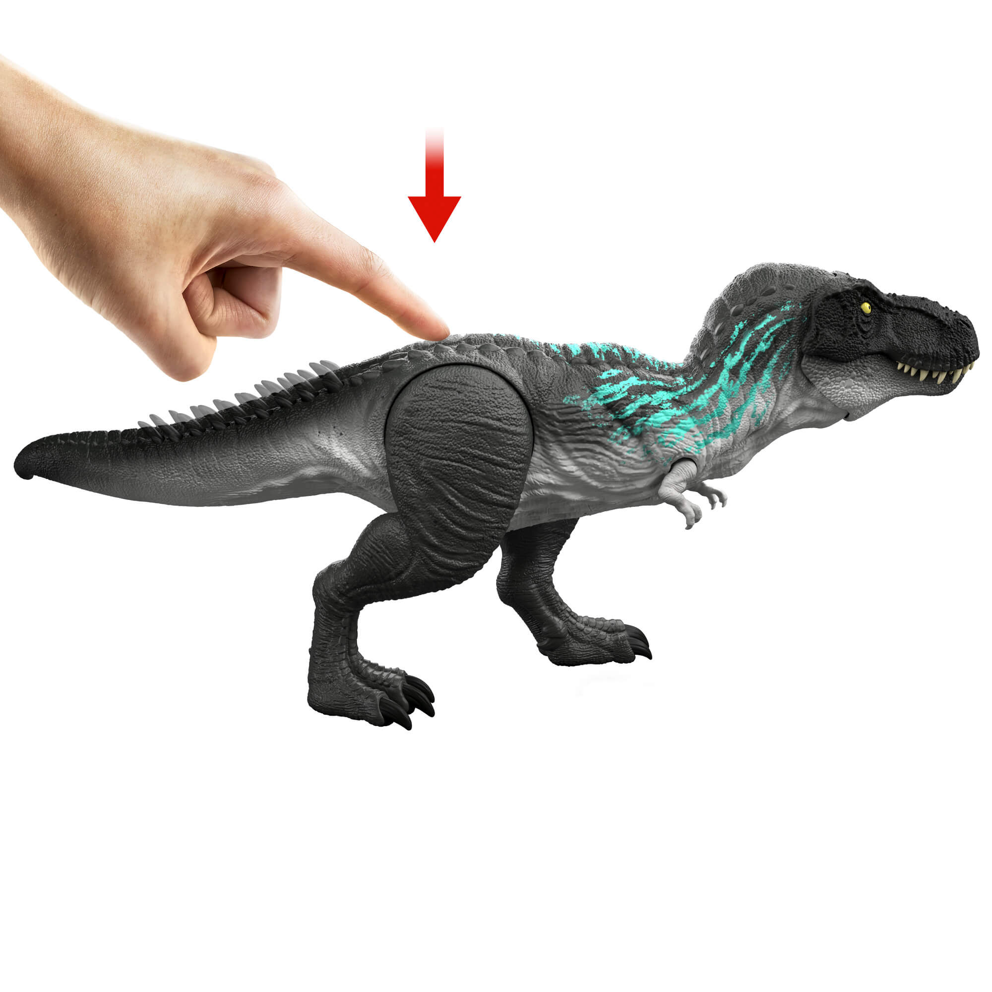 JURASSIC WORLD MUSCLE MADNESS interaktyvus dinozauras T. rex (JKG92) - Image 3