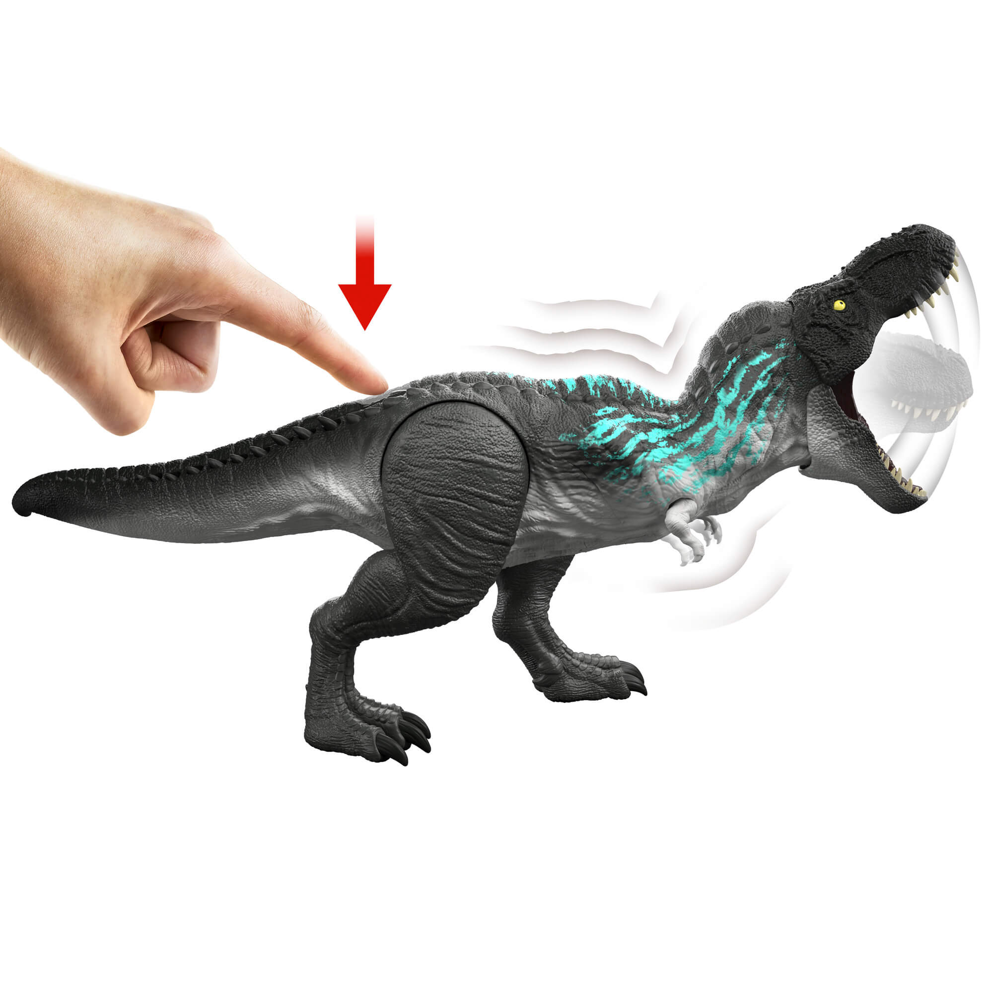 JURASSIC WORLD MUSCLE MADNESS interaktyvus dinozauras T. rex (JKG92) - Image 4