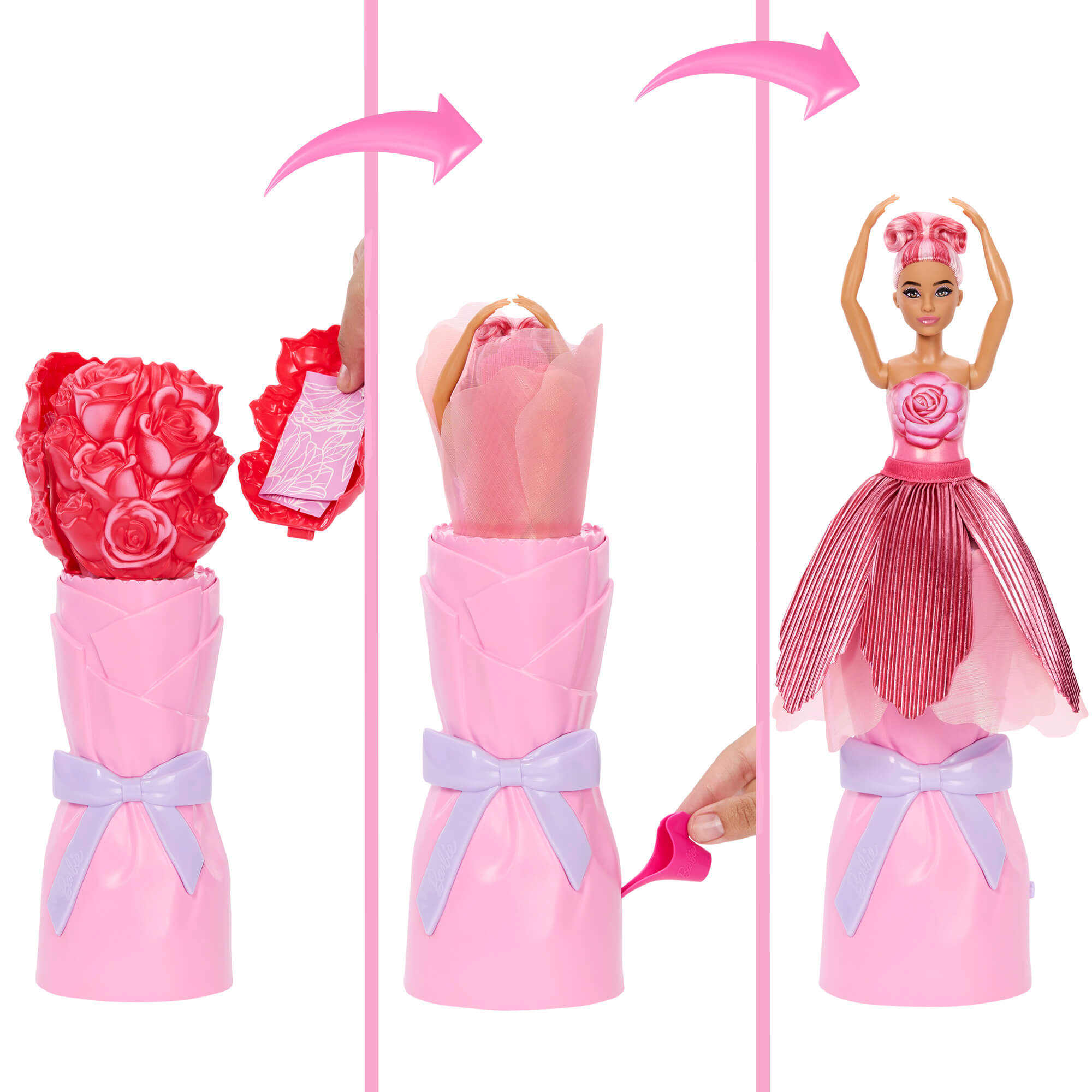 BARBIE ROSE SURPRISE lėlė gėlėje (JMF59) - Image 2