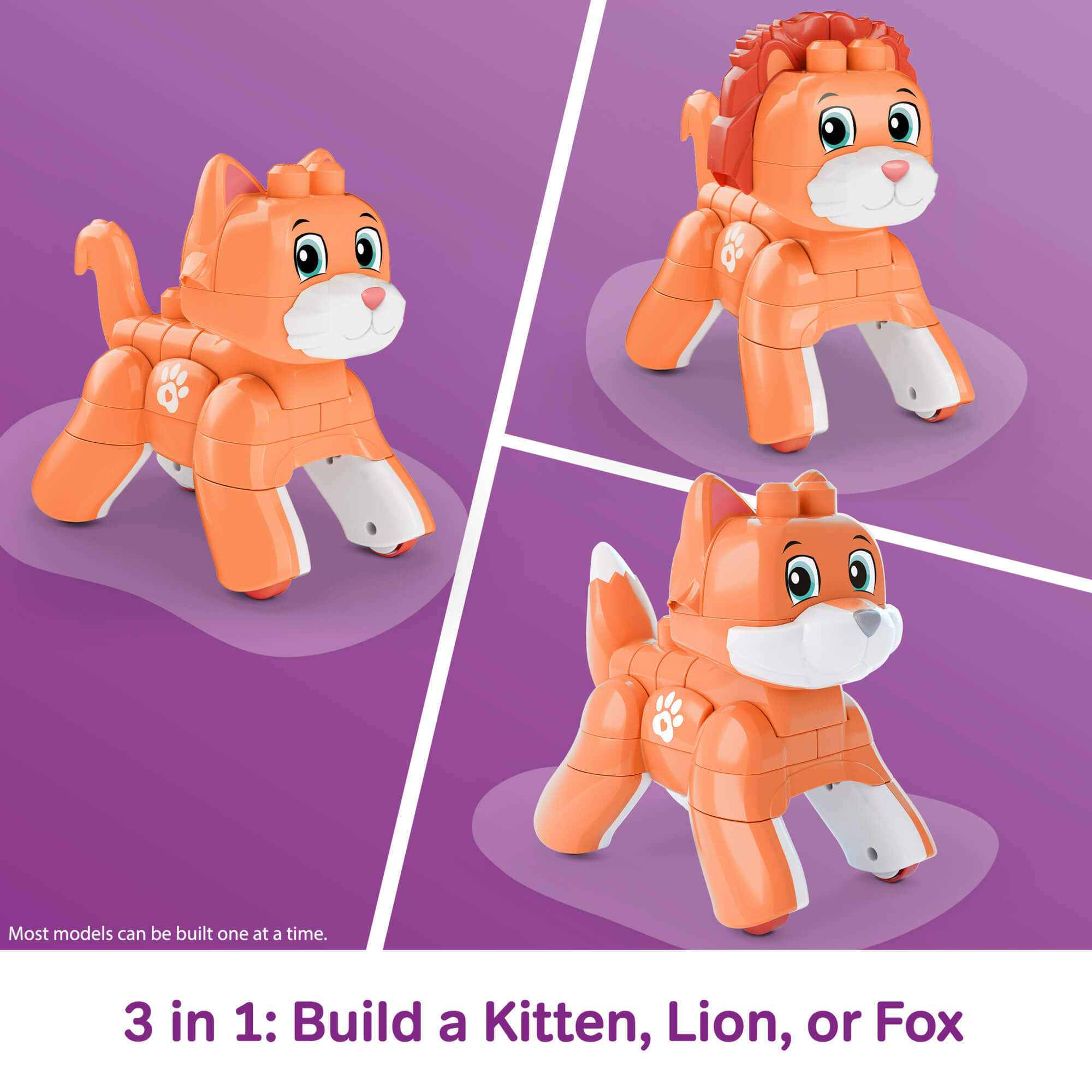 MEGA BLOKS ROLLING KITTEN 3 in 1 kačiuko konstruktorius (JMK86) - Image 2