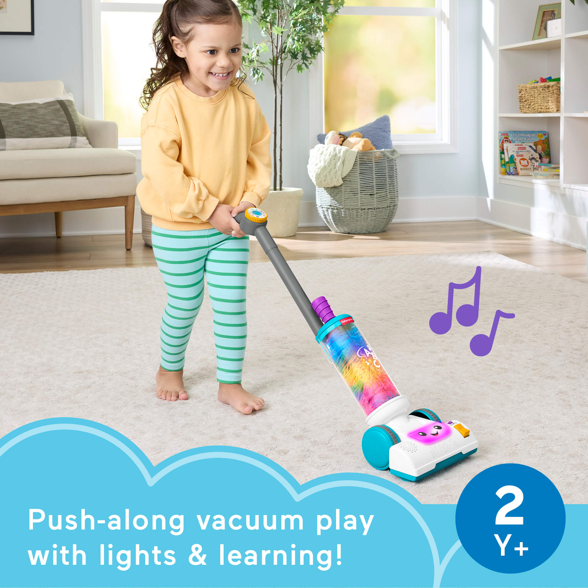 FISHER-PRICE LAUGH AND LEARN 2 in 1 žaislinis dulkių siurblys (JMM33) - Image 3