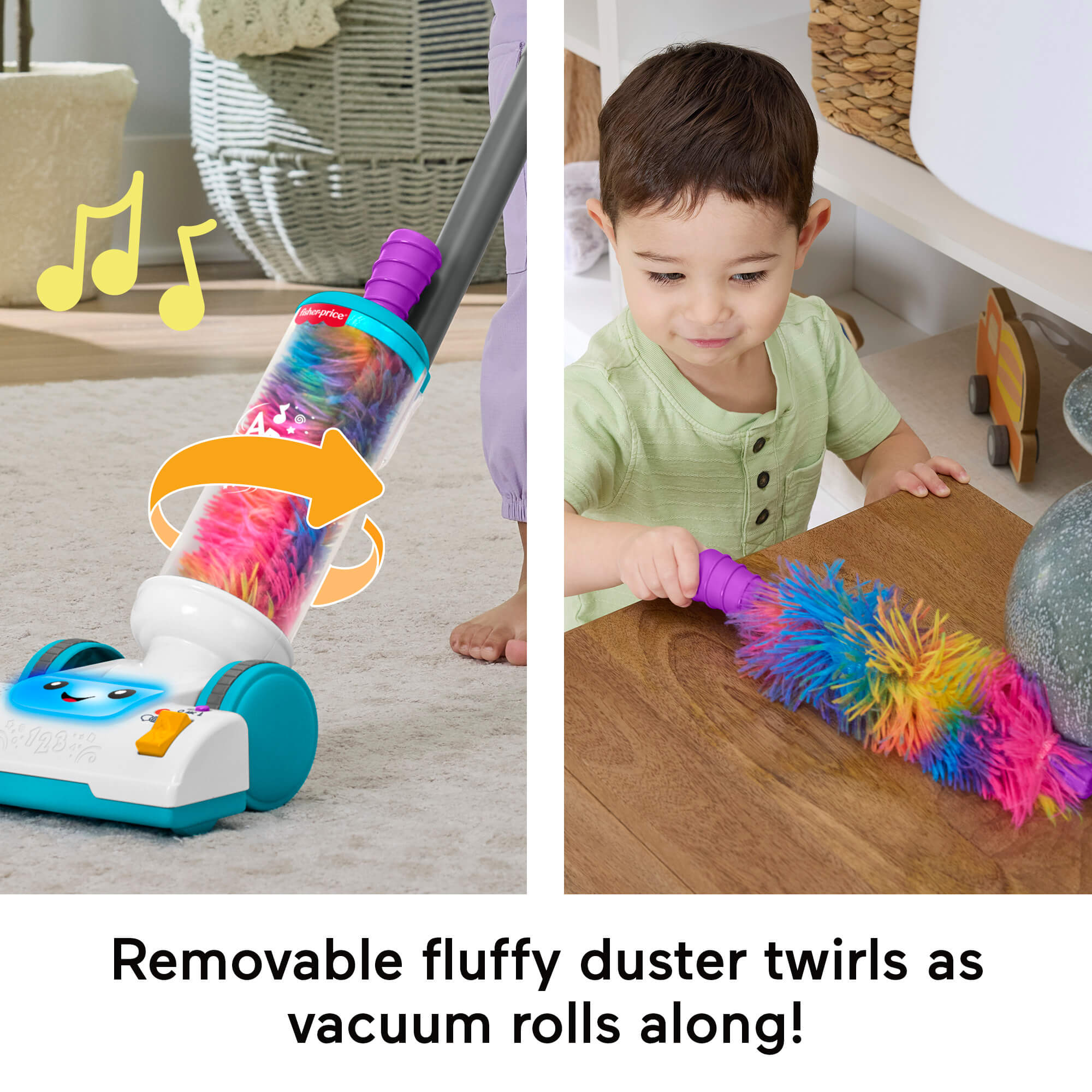 FISHER-PRICE LAUGH AND LEARN 2 in 1 žaislinis dulkių siurblys (JMM33) - Image 4