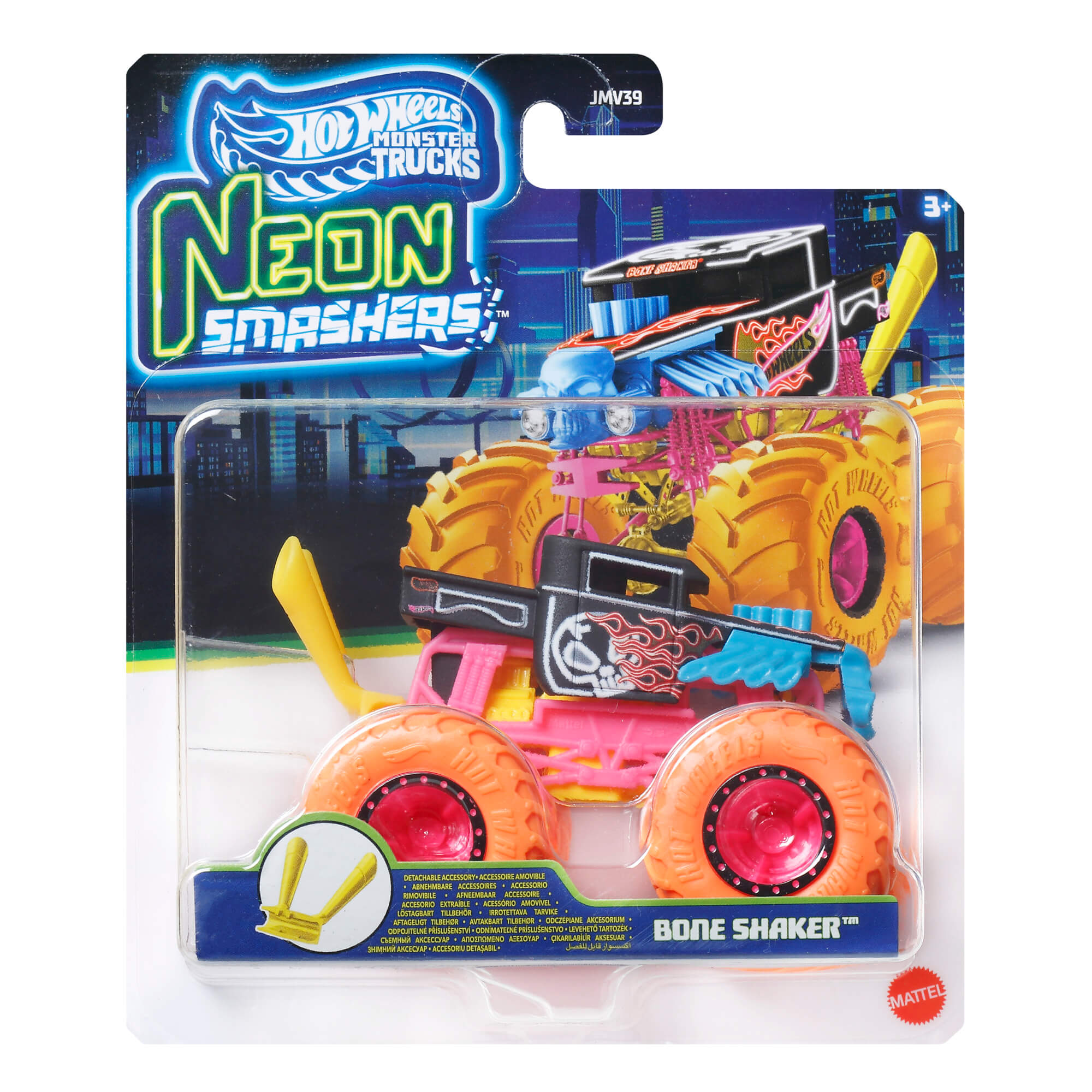 HOT WHEELS MONSTER TRUCKS džipas – Neon Smasher (JMV39) - Image 5