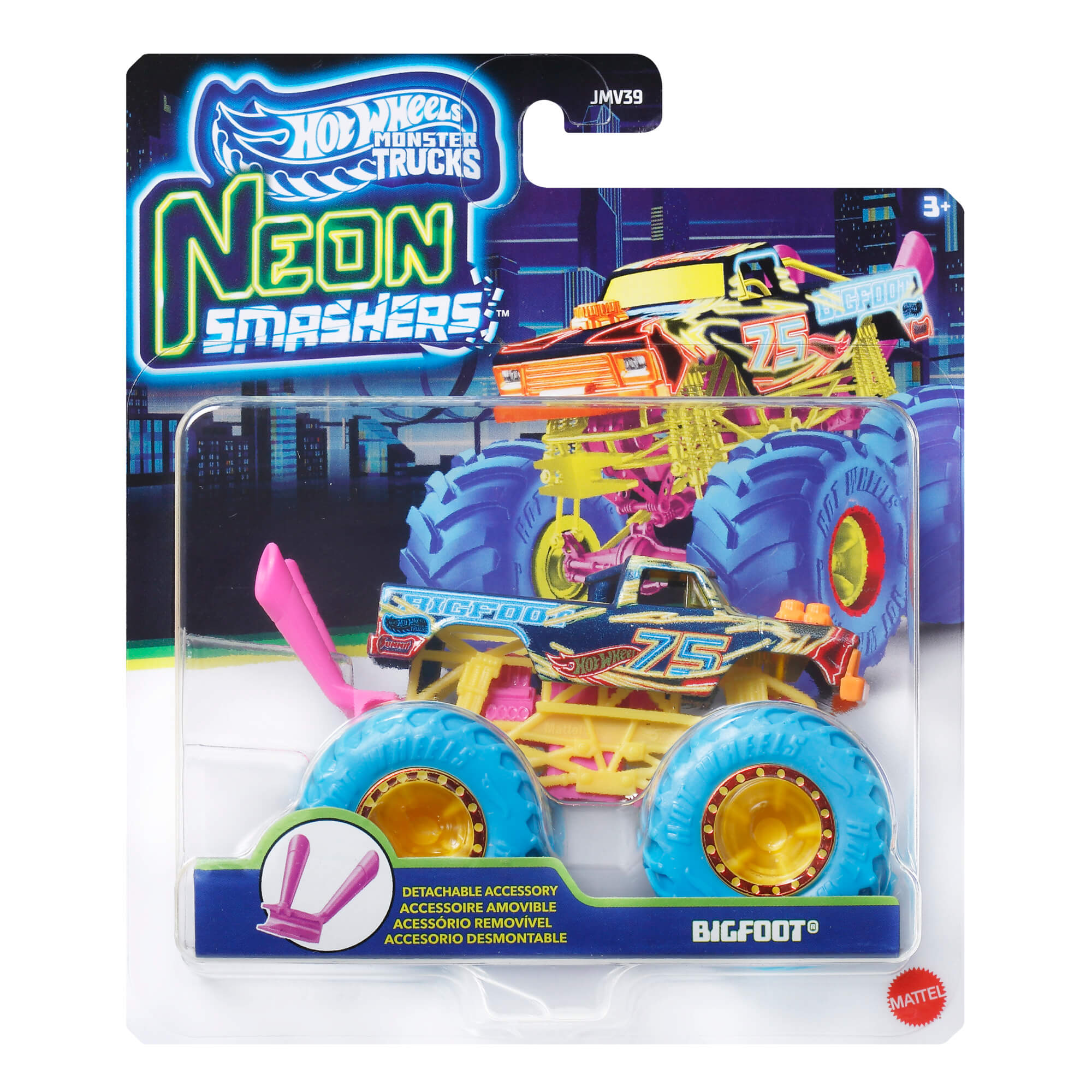 HOT WHEELS MONSTER TRUCKS džipas – Neon Smasher (JMV39) - Image 6