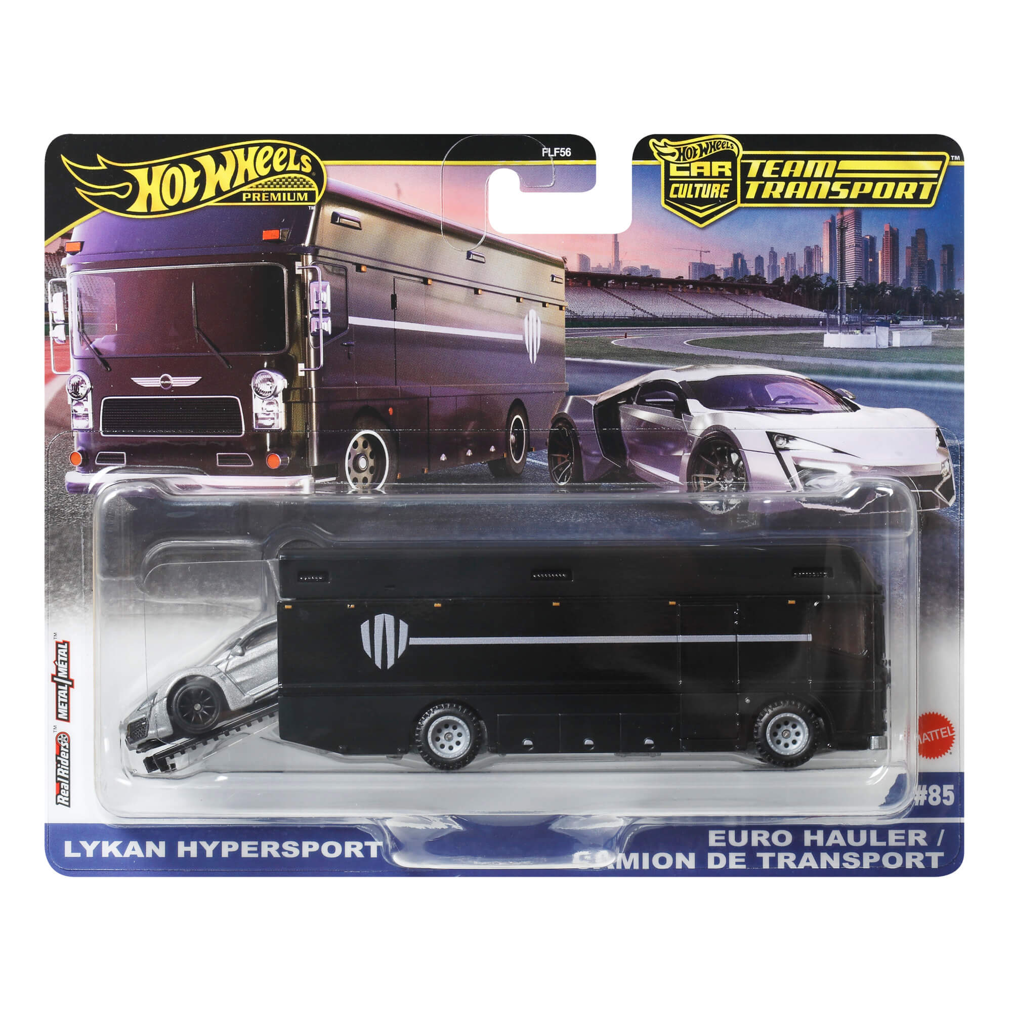 HOT WHEELS automodeliukų rinkinys – vilkikas ir lenktyninis automobilis (FLF56) - Image 2