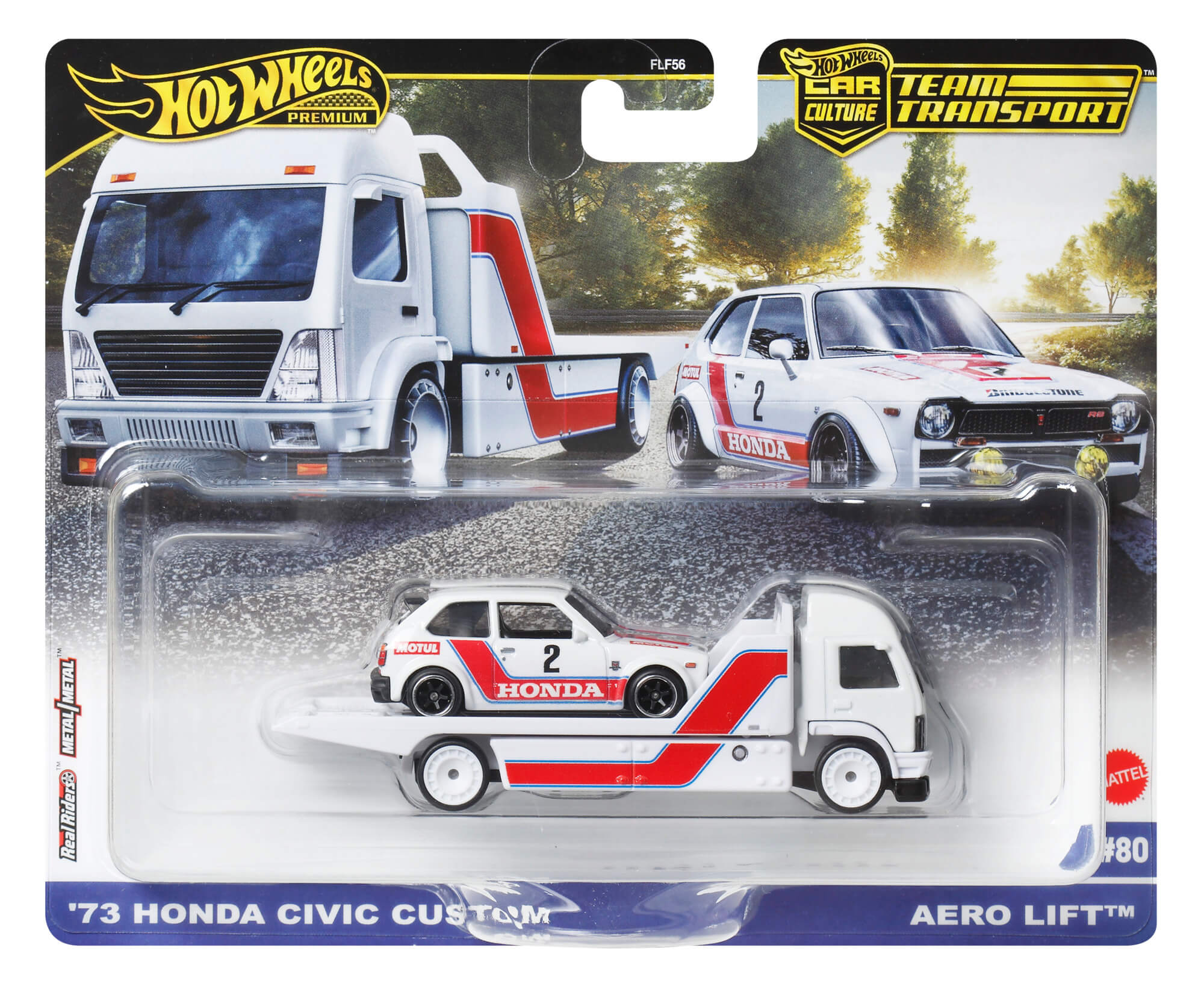 HOT WHEELS automodeliukų rinkinys – vilkikas ir lenktyninis automobilis (FLF56) - Image 5