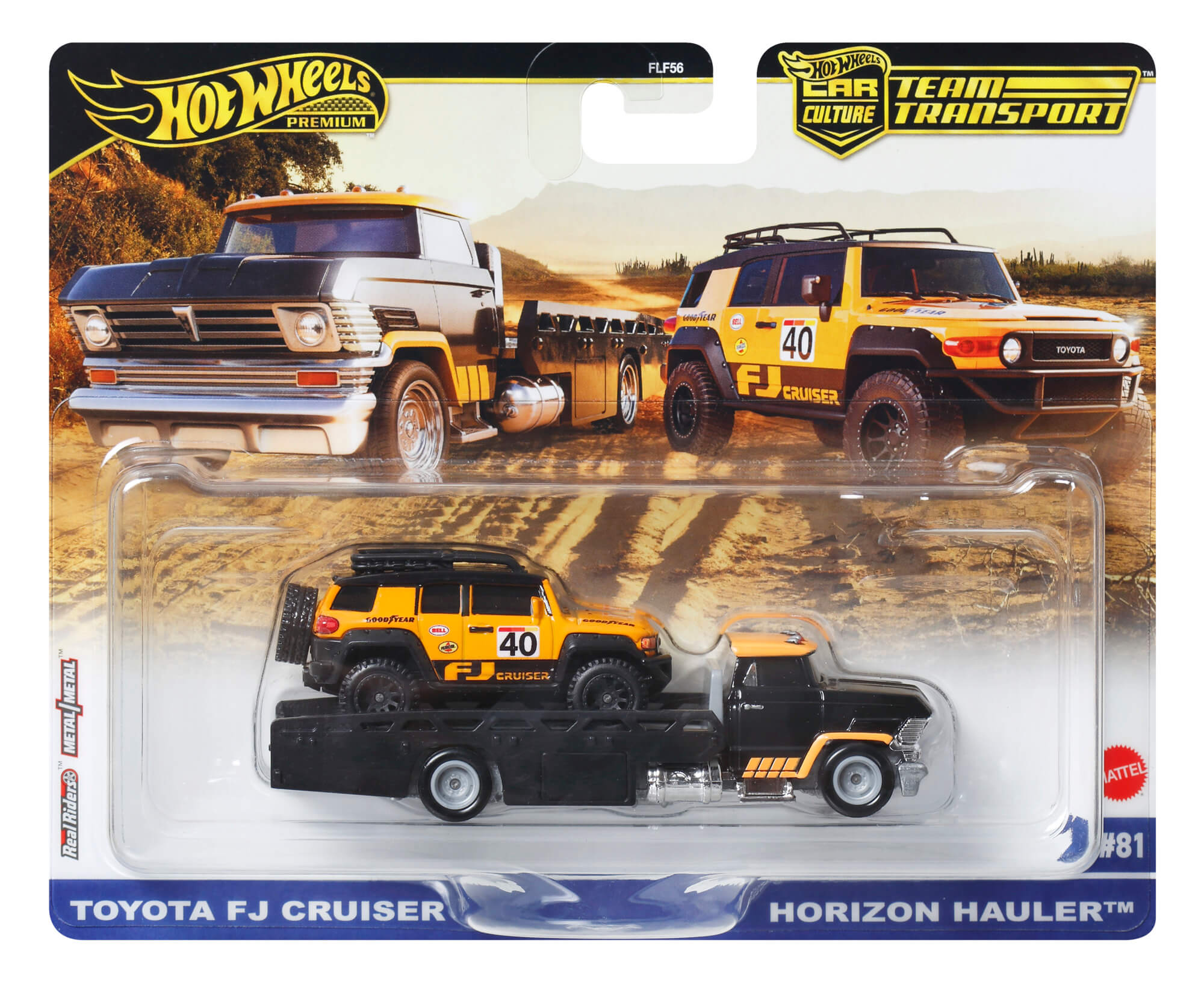 HOT WHEELS automodeliukų rinkinys – vilkikas ir lenktyninis automobilis (FLF56) - Image 6