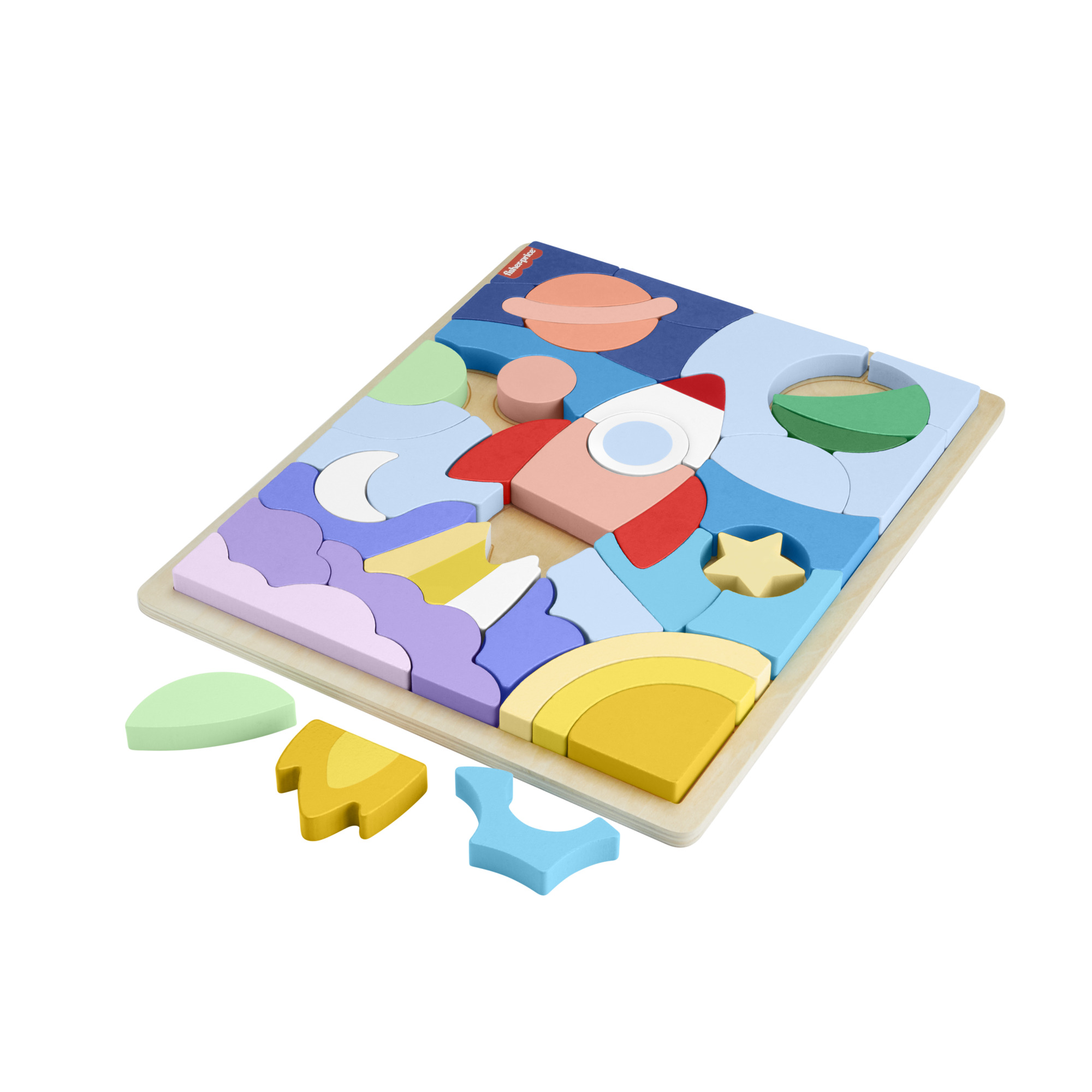 Fisher - price medinė dėlionė raketa - Image 3