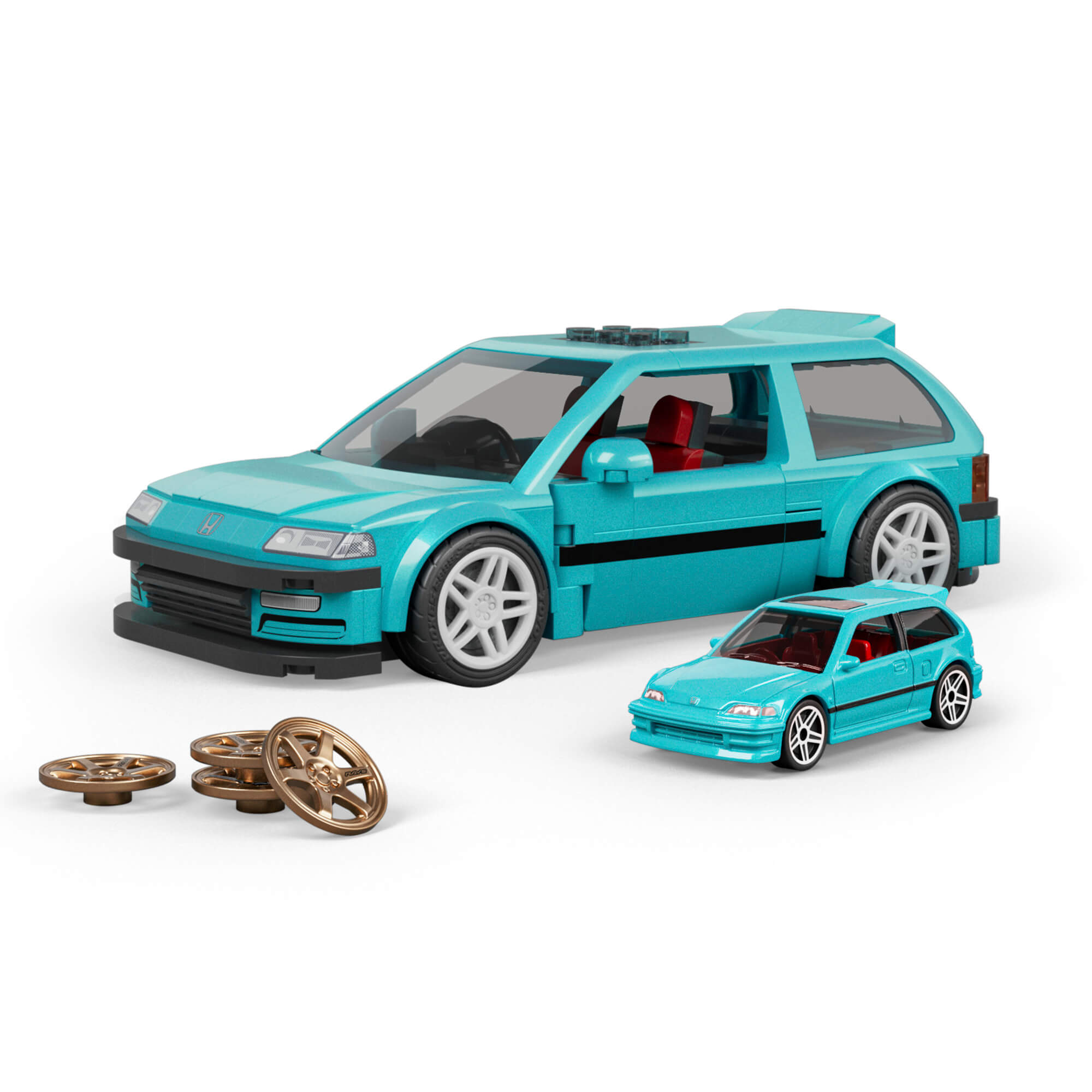 MATTEL BRICK SHOP HOT WHEELS Honda Custom 90 Civic EF konstruktorius (JHF62) - Image 2