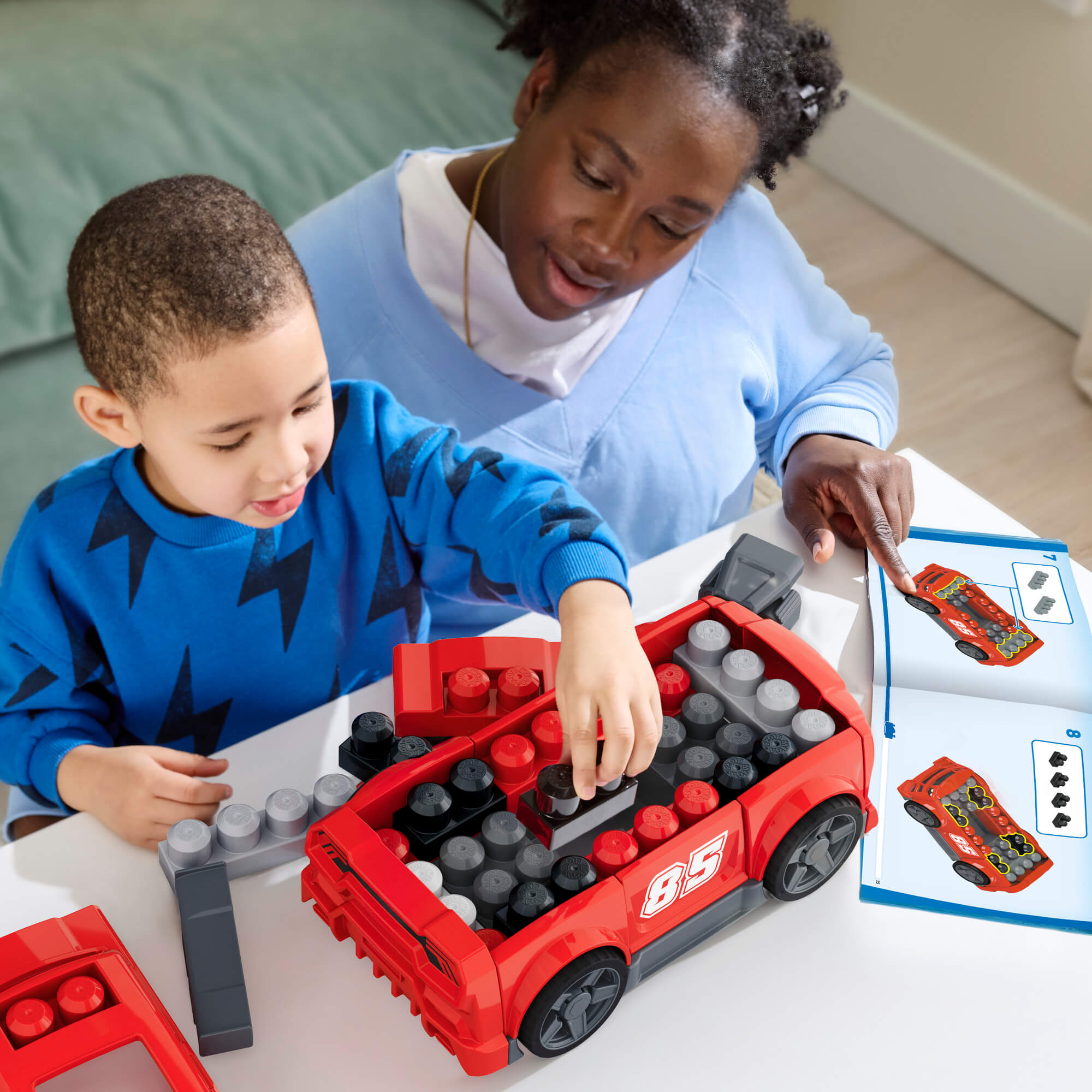 MEGA BLOKS BUILD AND GO 3 in 1 lenktyninio automobilio konstruktorius (JKG35) - Image 4