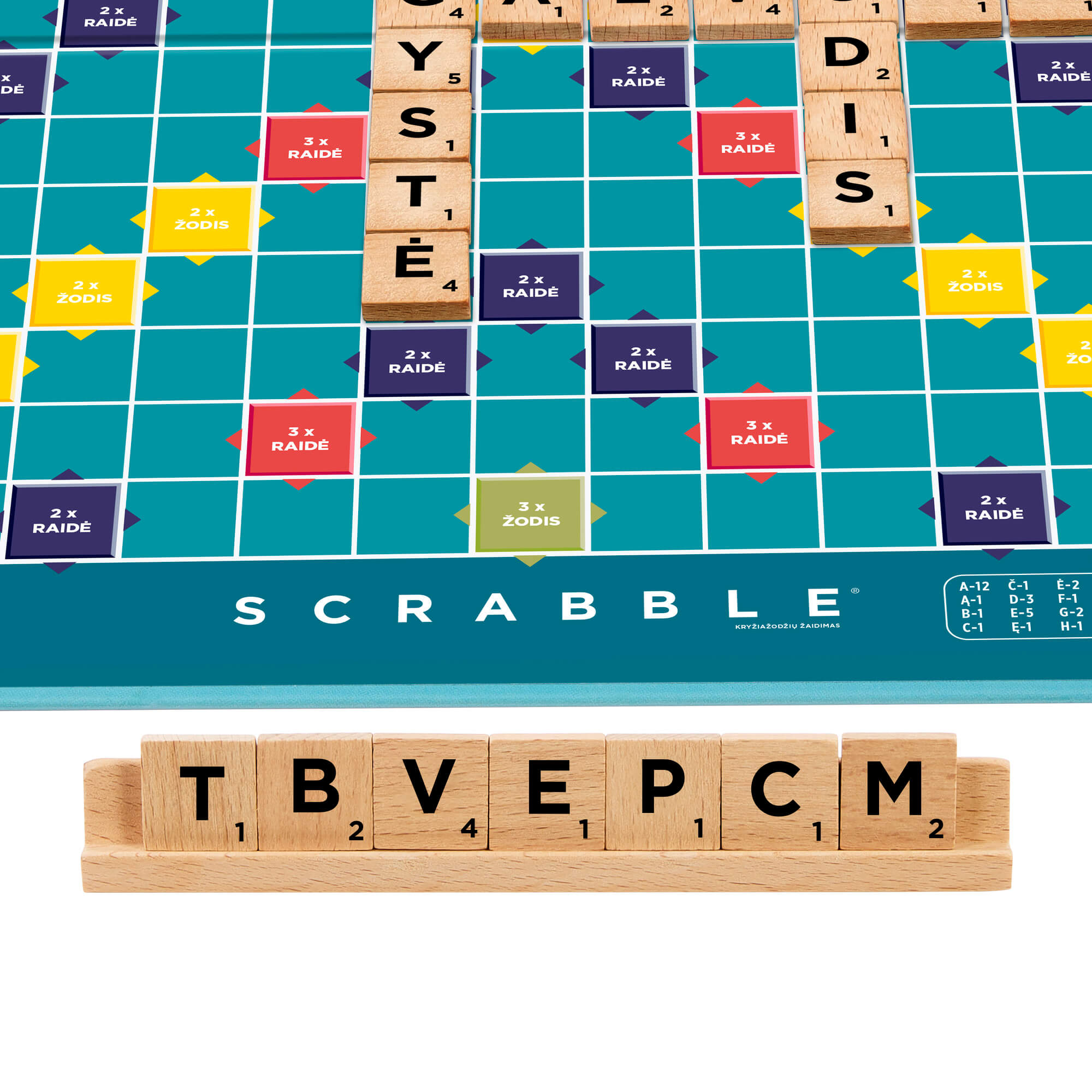 Stalo žaidimas SCRABBLE (medinis, LT) - Image 6