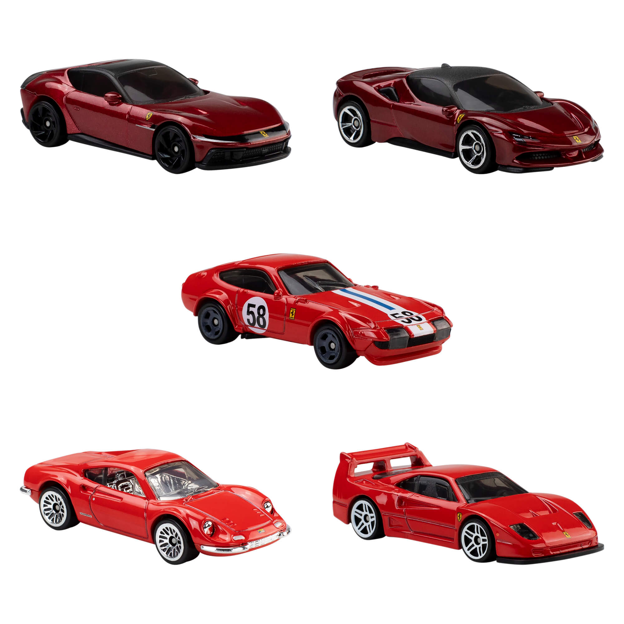 HOT WHEELS penkių Ferrari automodeliukų rinkinys (JLN12) - Image 2